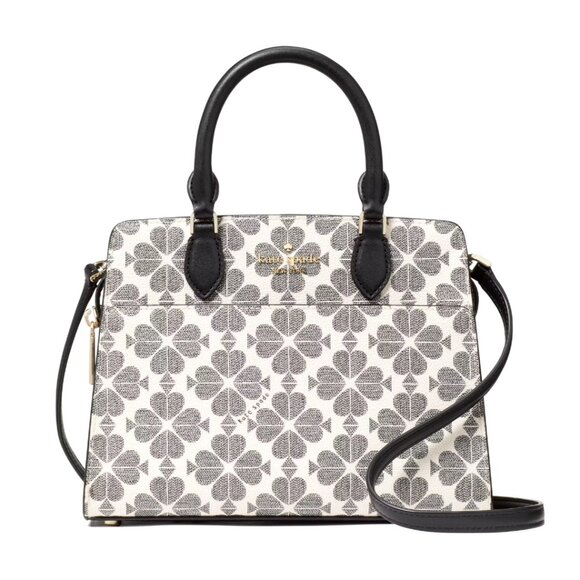 New Kate Spade Signature Spade Flower Small Satchel Black Multi - Picture 5 of 5